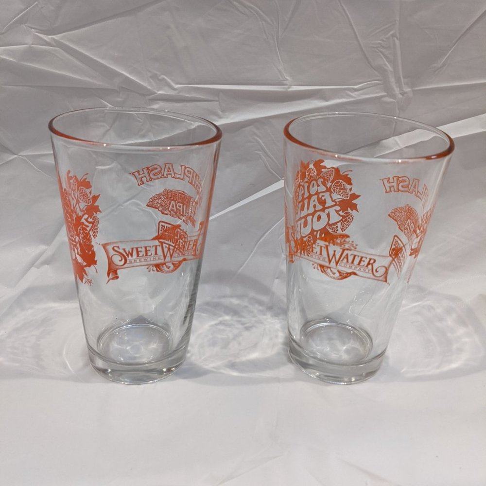 Sweetwater Pint Glasses, Set of 2, 2014 Fall IPA Tour, Great Condition